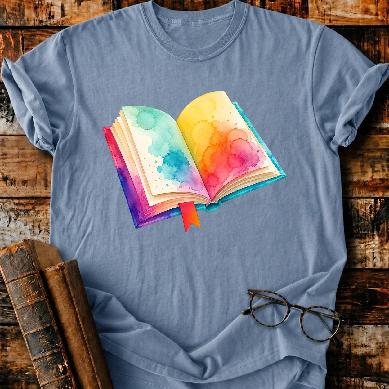 Open Book Watercolor T-Shirt