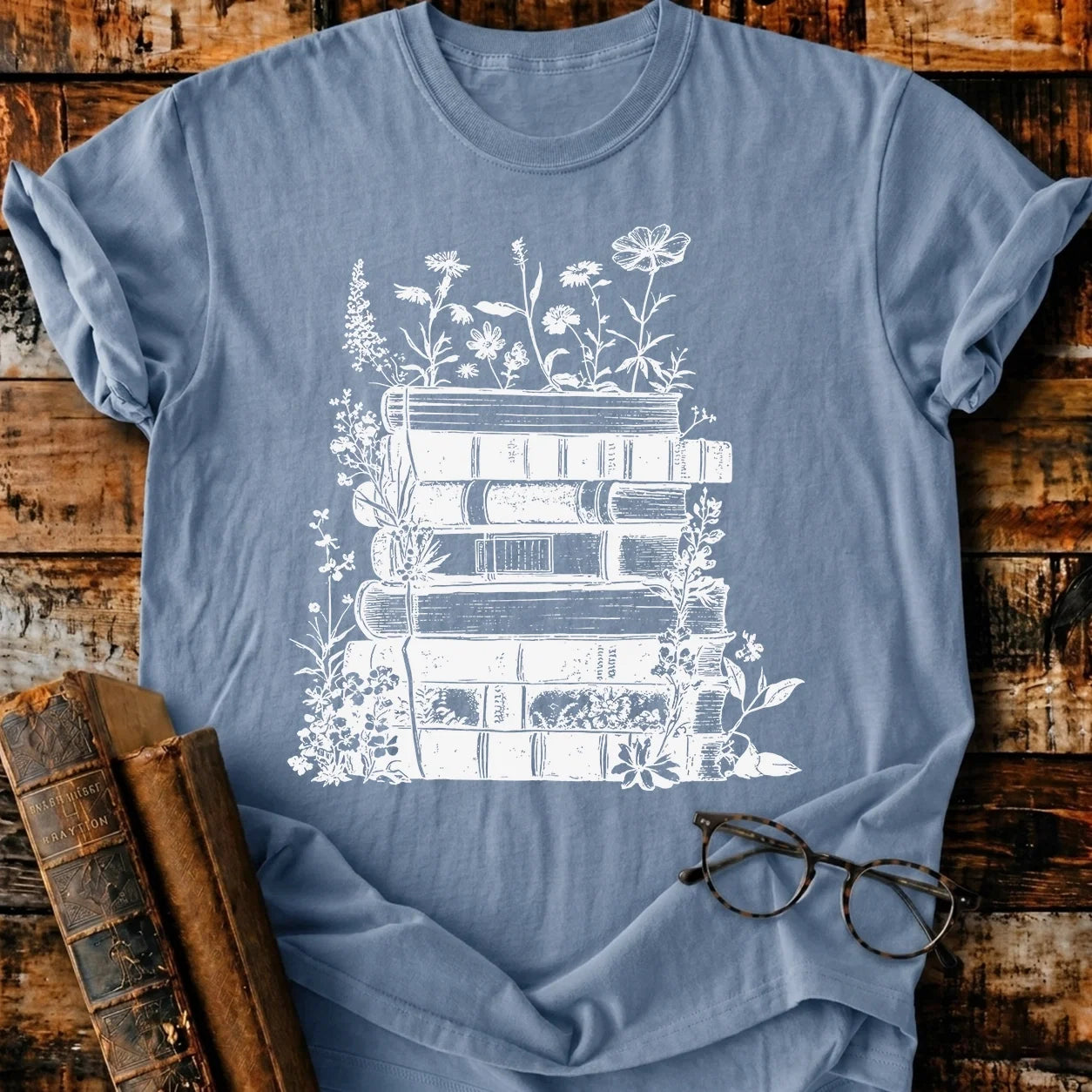 Vintage Book Bloom T-Shirt