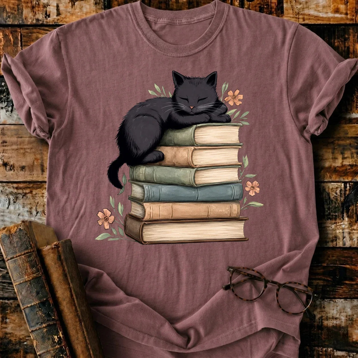 Black Cat Asleep T-Shirt