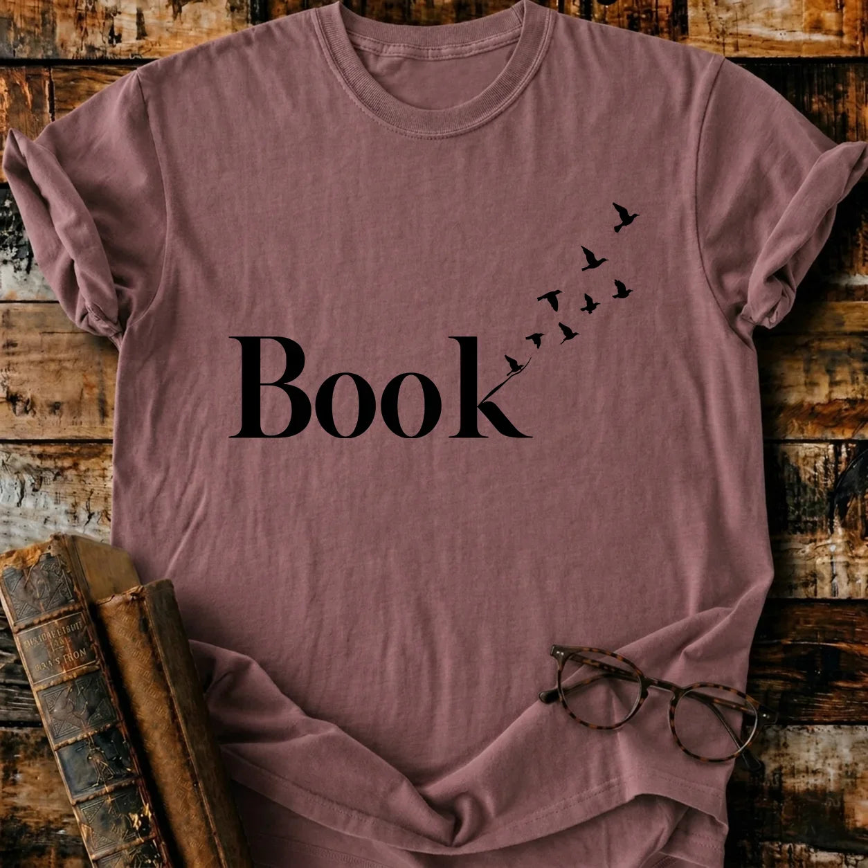 Book Art Birds T-Shirt