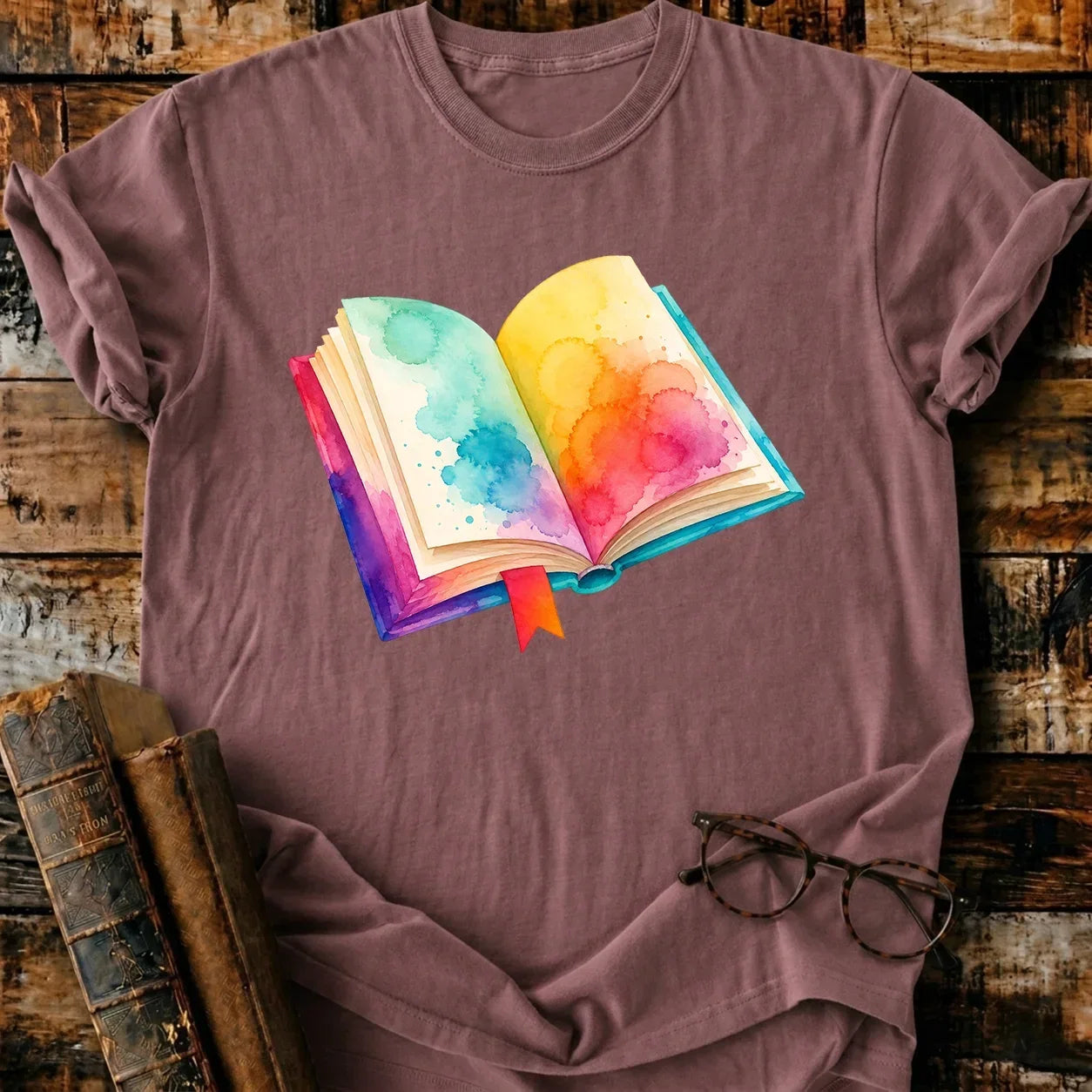 Open Book Watercolor T-Shirt