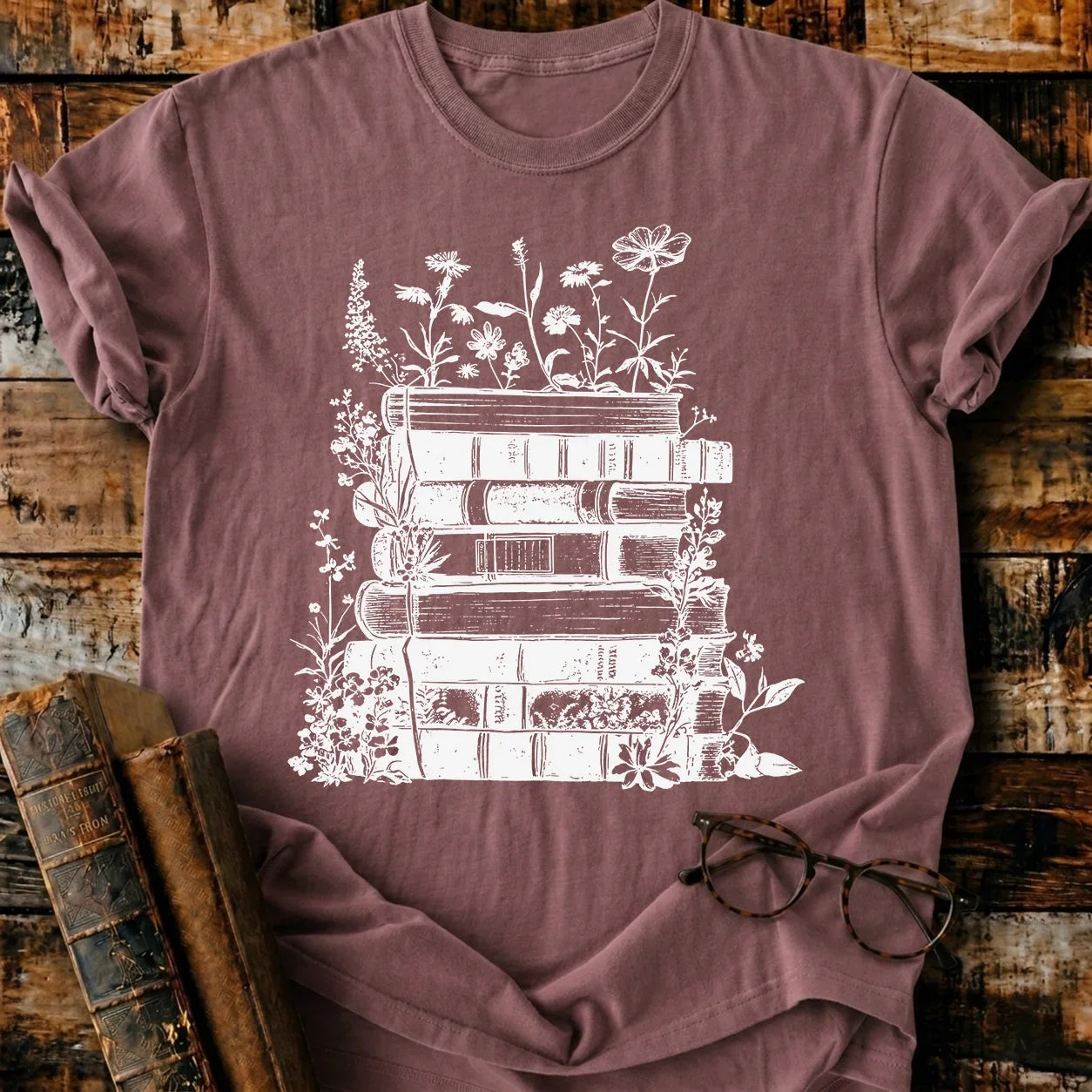 Vintage Book Bloom T-Shirt