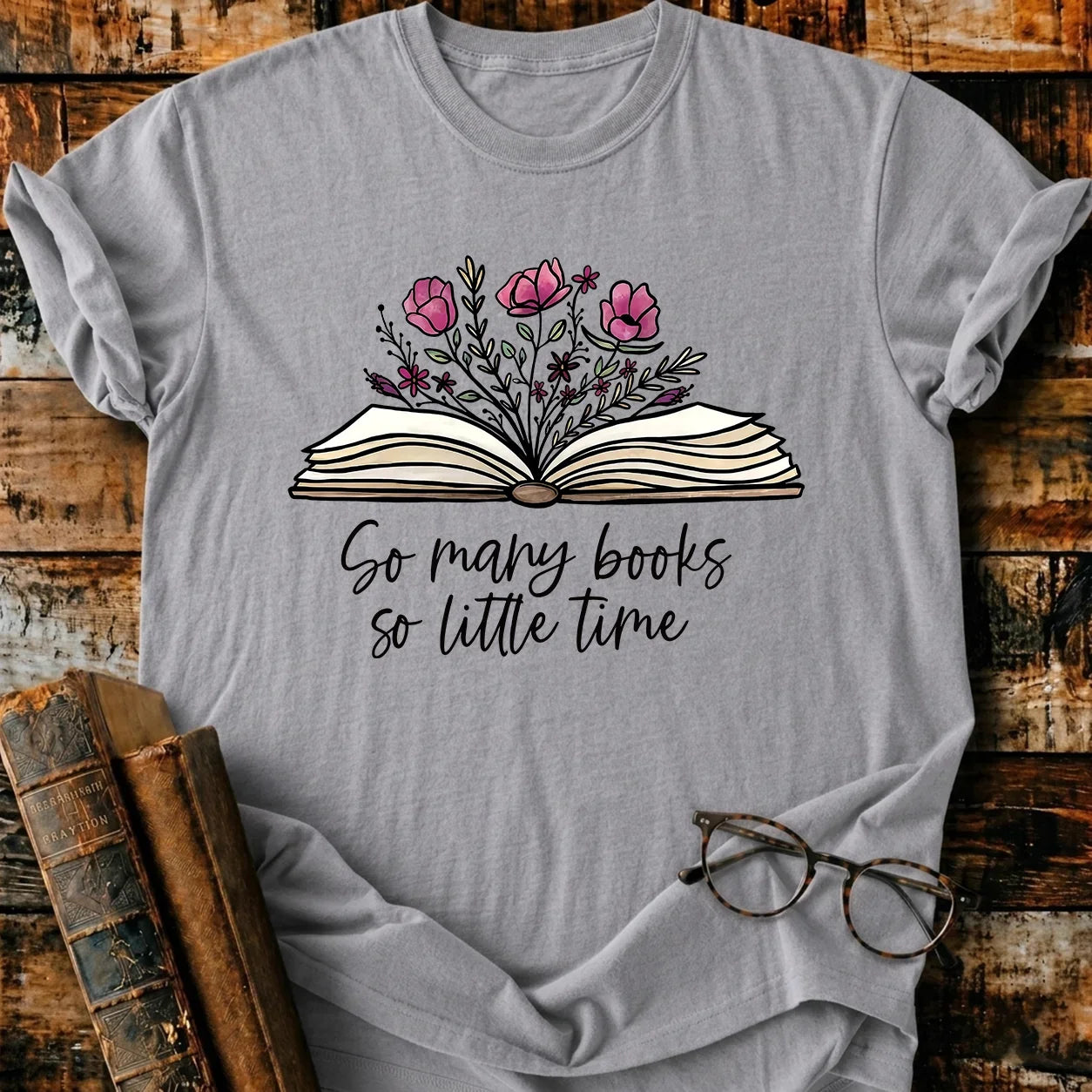 Floral Booklover T-Shirt