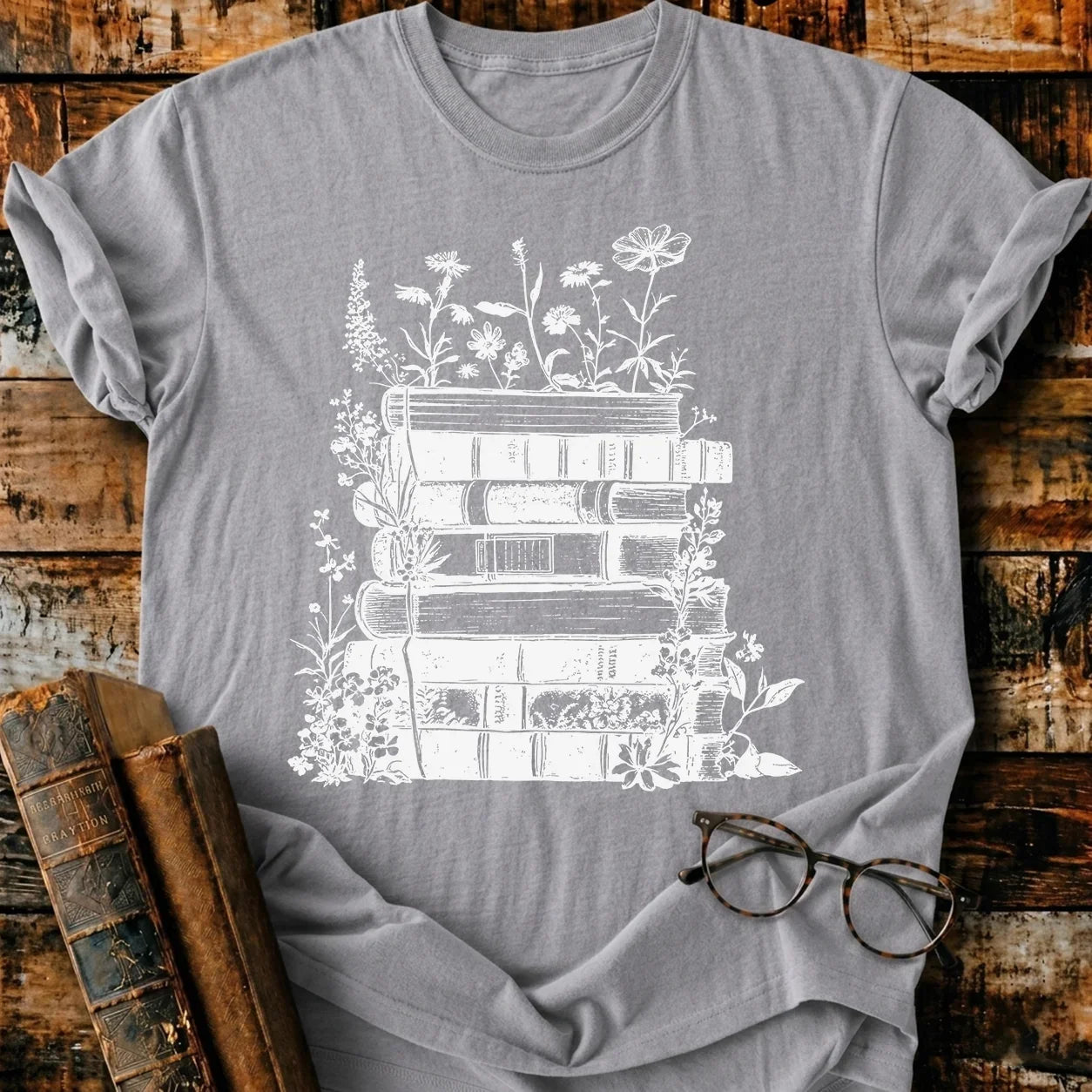 Vintage Book Bloom T-Shirt
