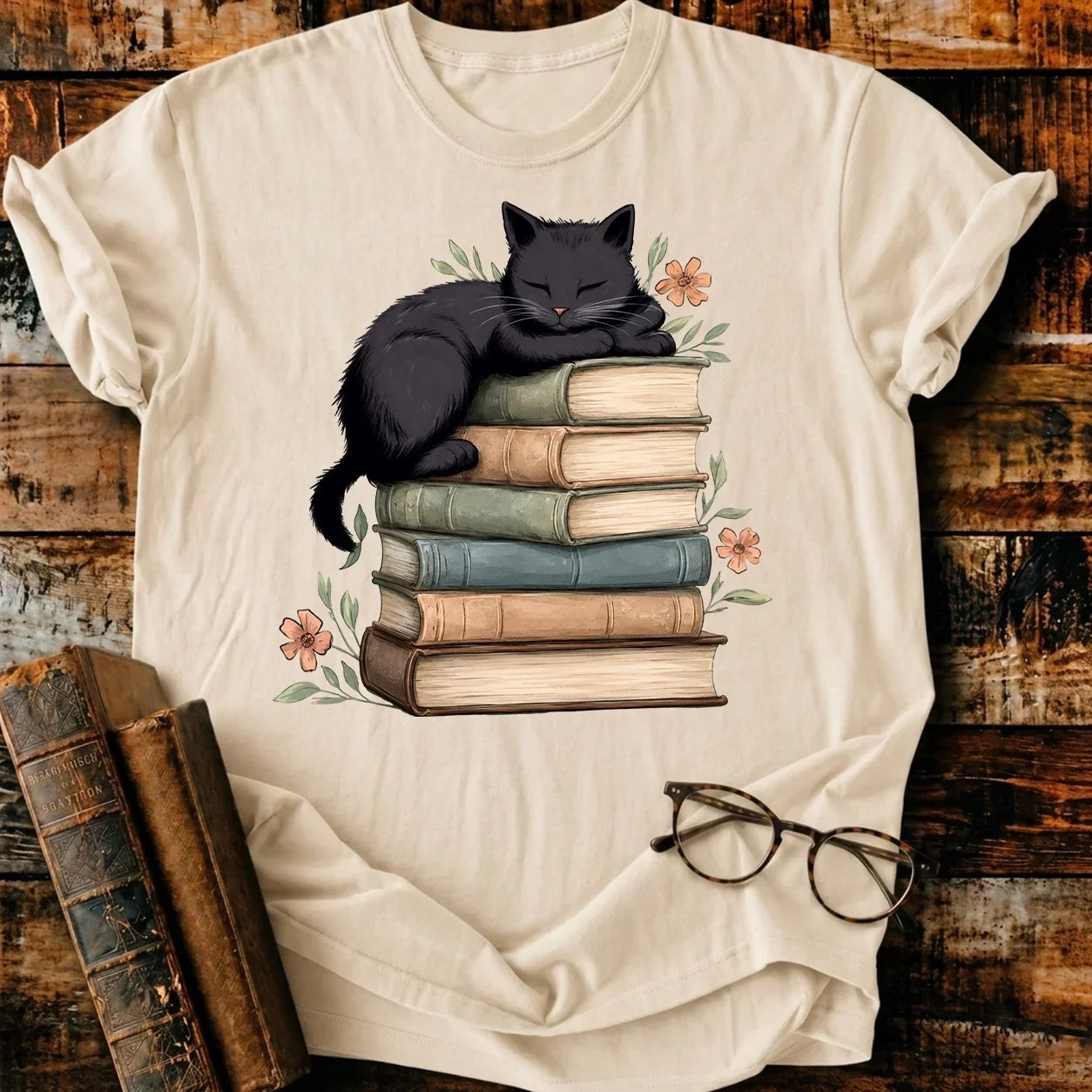 Black Cat Asleep T-Shirt