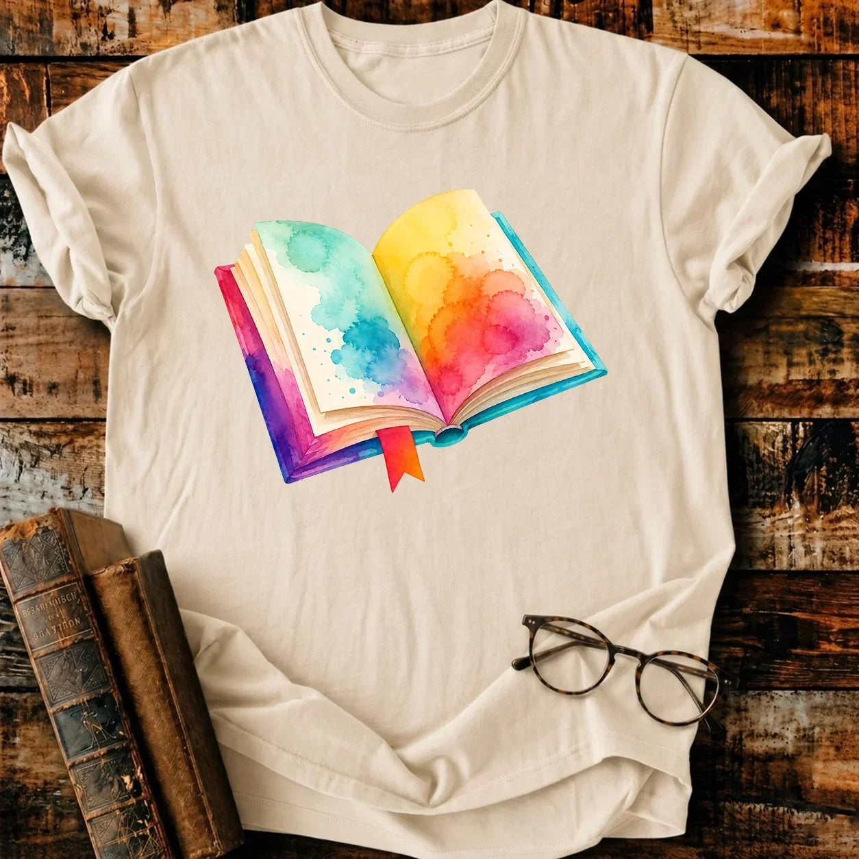 Open Book Watercolor T-Shirt