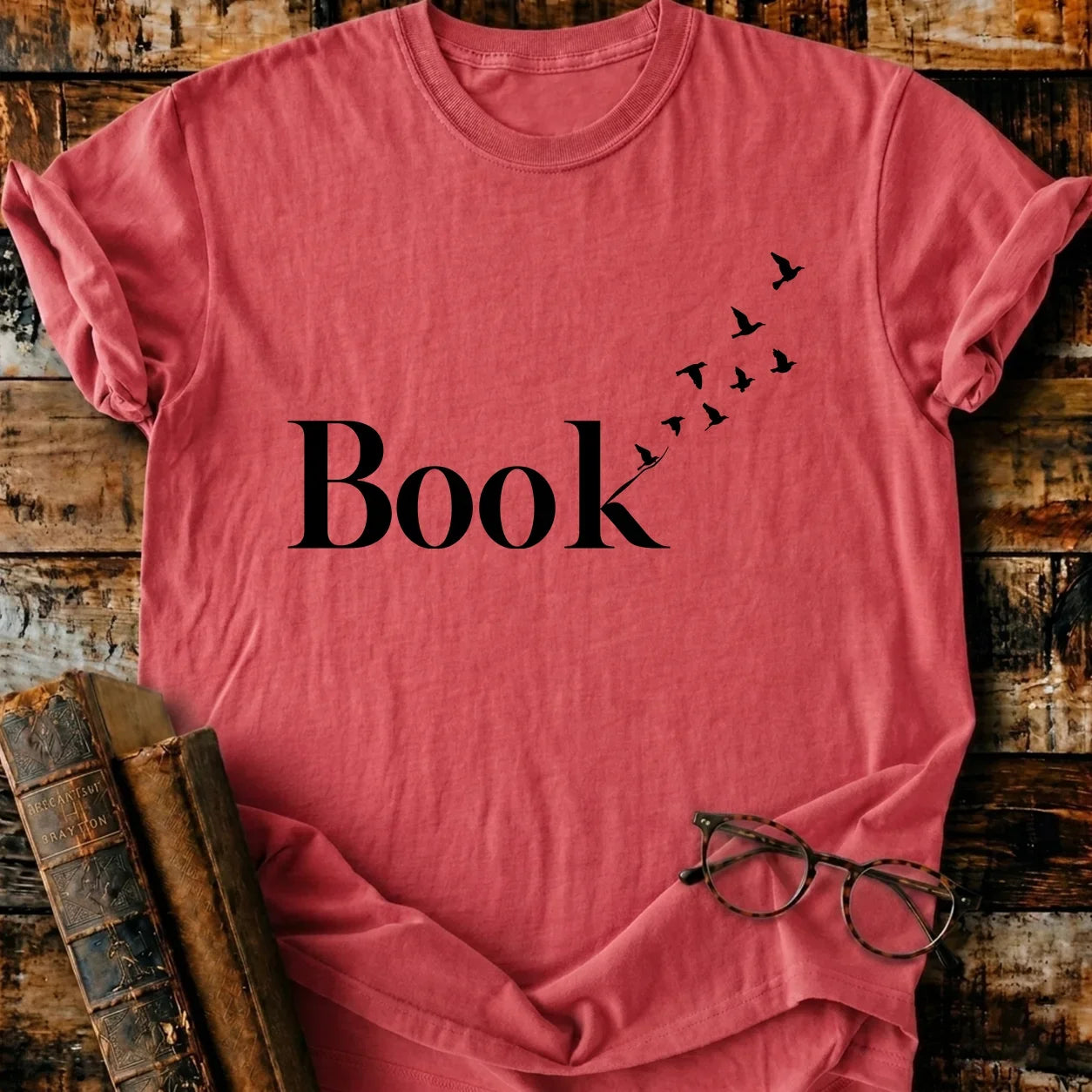 Book Art Birds T-Shirt