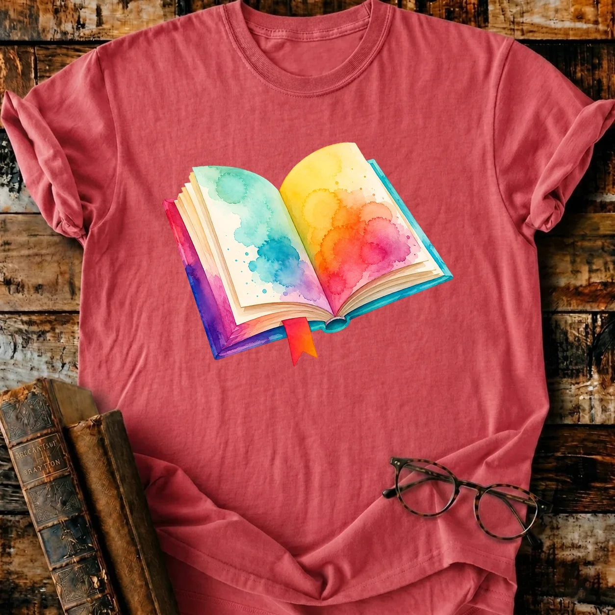 Open Book Watercolor T-Shirt