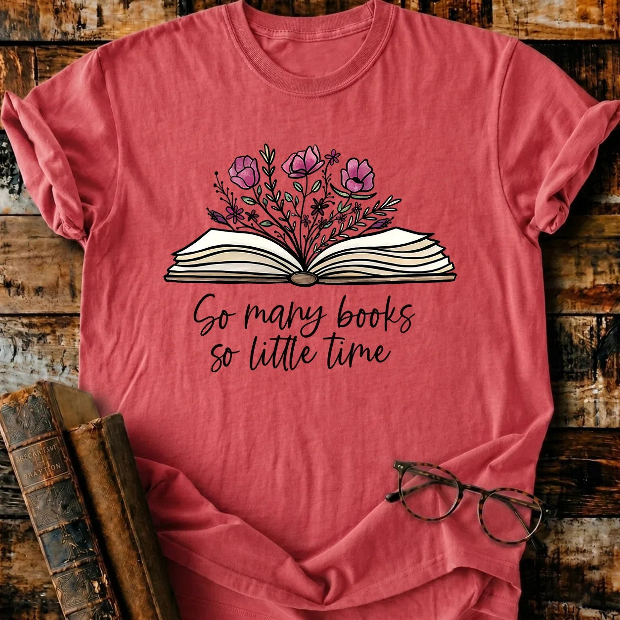 Floral Booklover T-Shirt