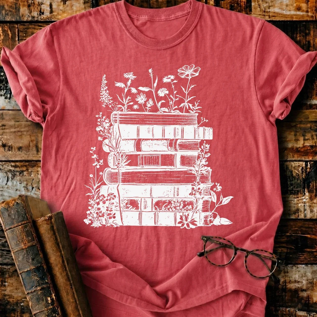 Vintage Book Bloom T-Shirt