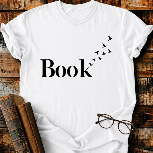 Book Art Birds T-Shirt