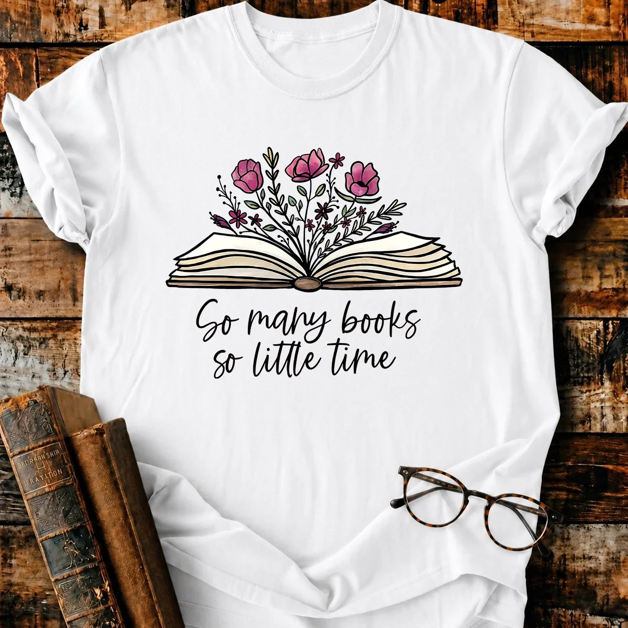 Floral Booklover T-Shirt
