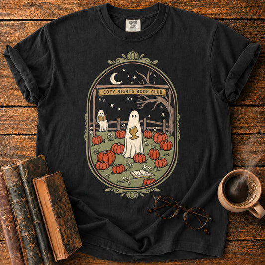 Cozy Nights Book Club Pumpkin T-Shirt