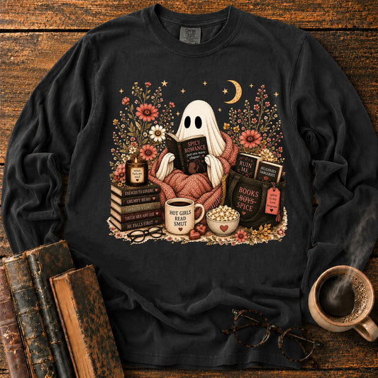 Ghost Reading Spicy Romance LS T-Shirt