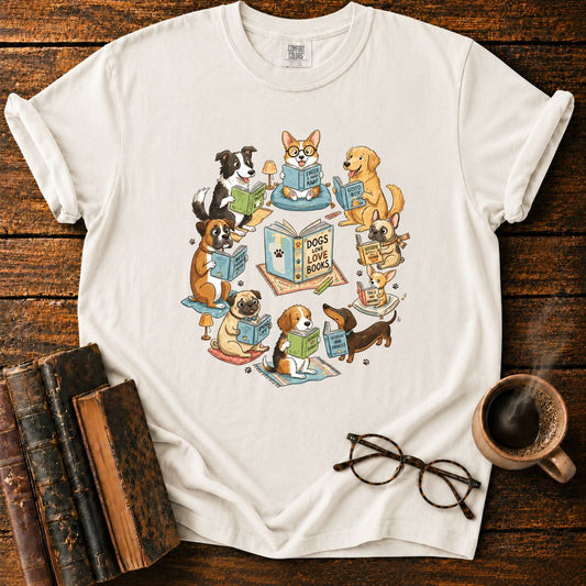 Cozy Dogs in a Reading Circle T-Shirt