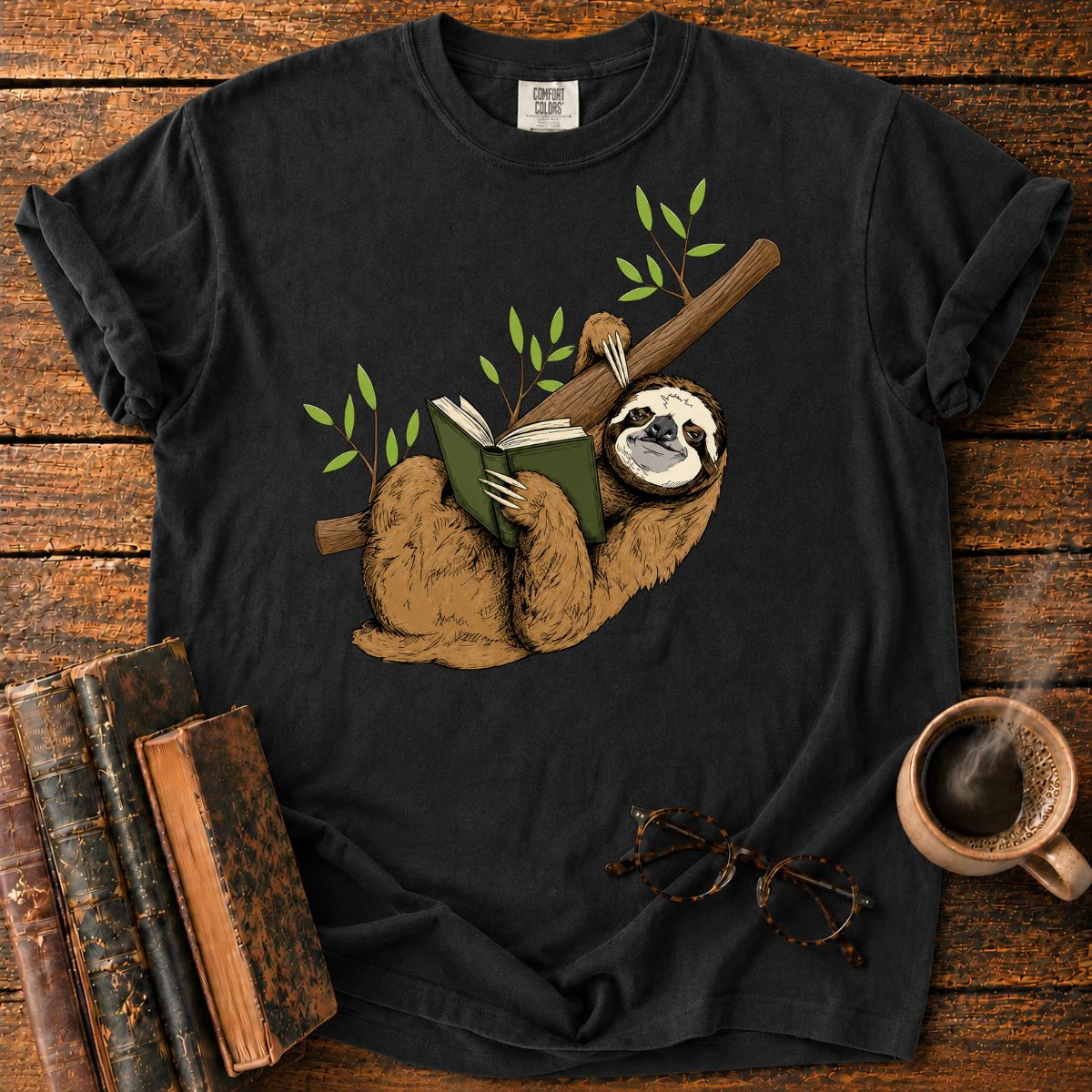 Sloth Reading on a Branch T-Shirt