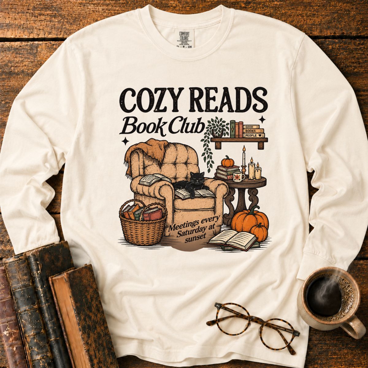 Cozy Reads Book Club LS T-Shirt