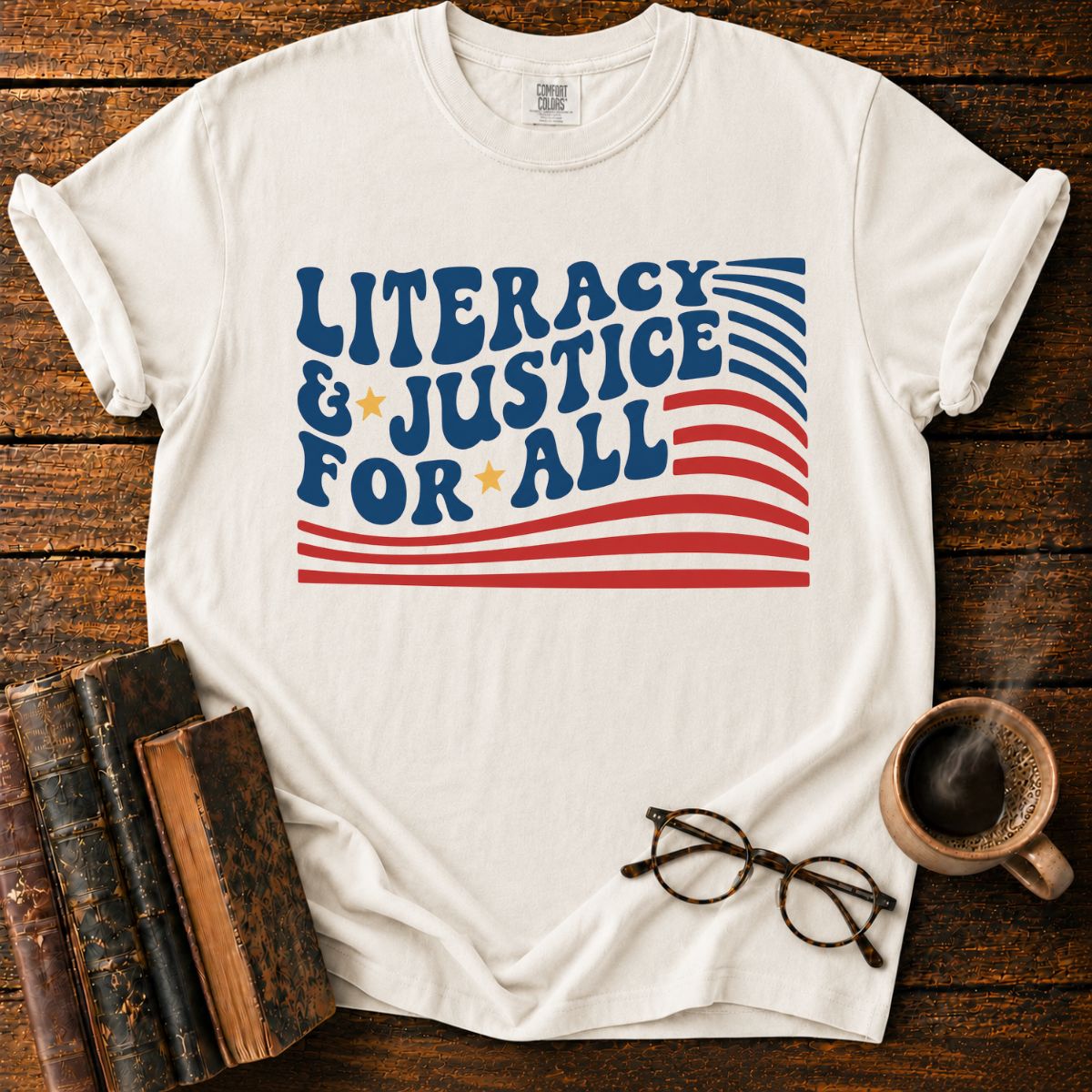 Literacy and Justice Retro T-Shirt