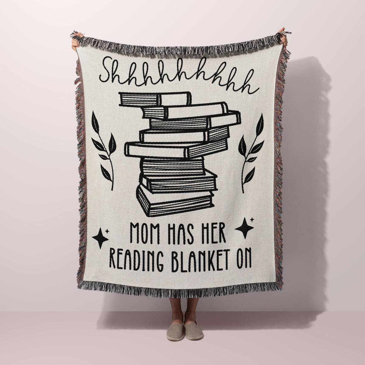 Shhh Mom Reading Woven Blanket