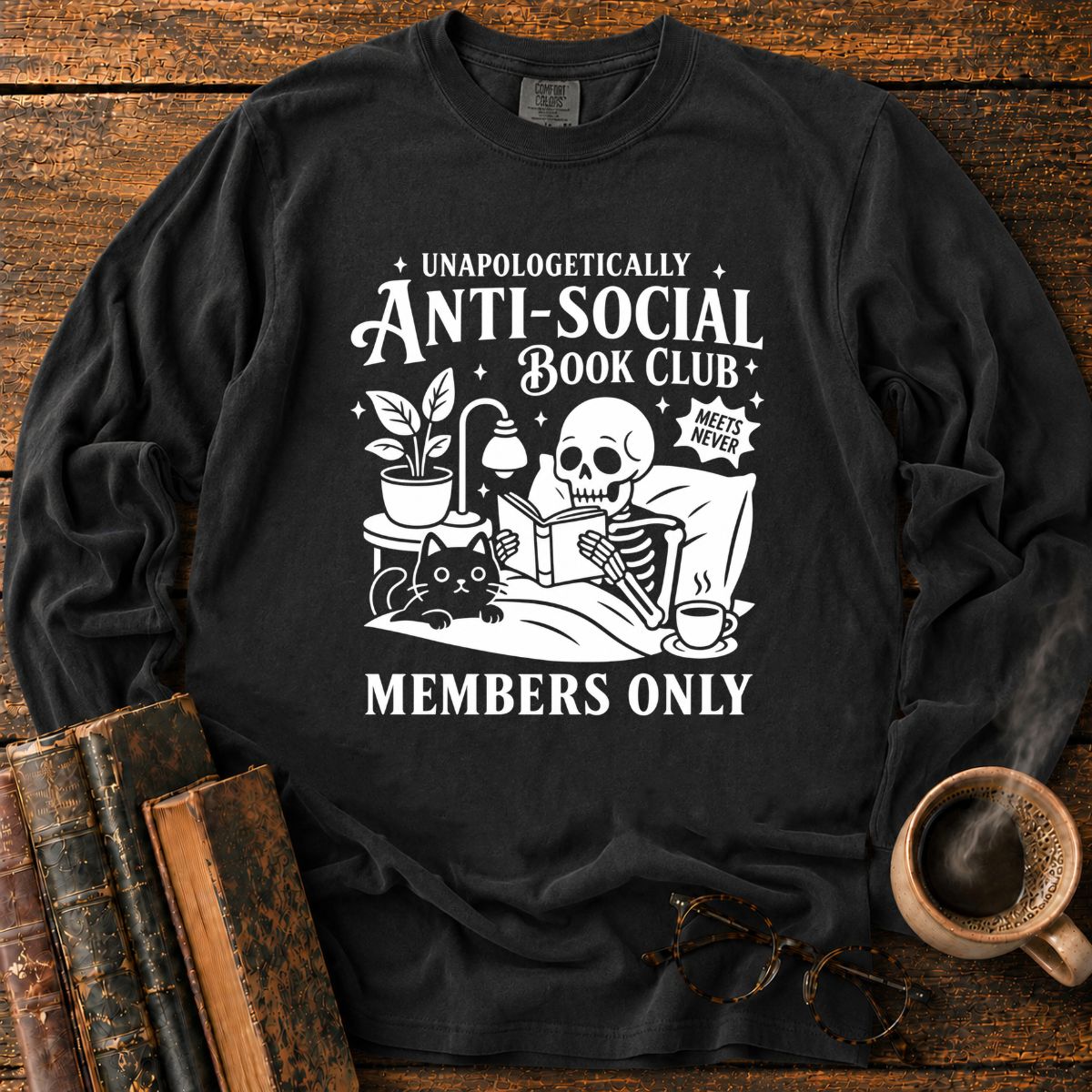 Unapologetically Anti Social Book Club LS T-Shirt