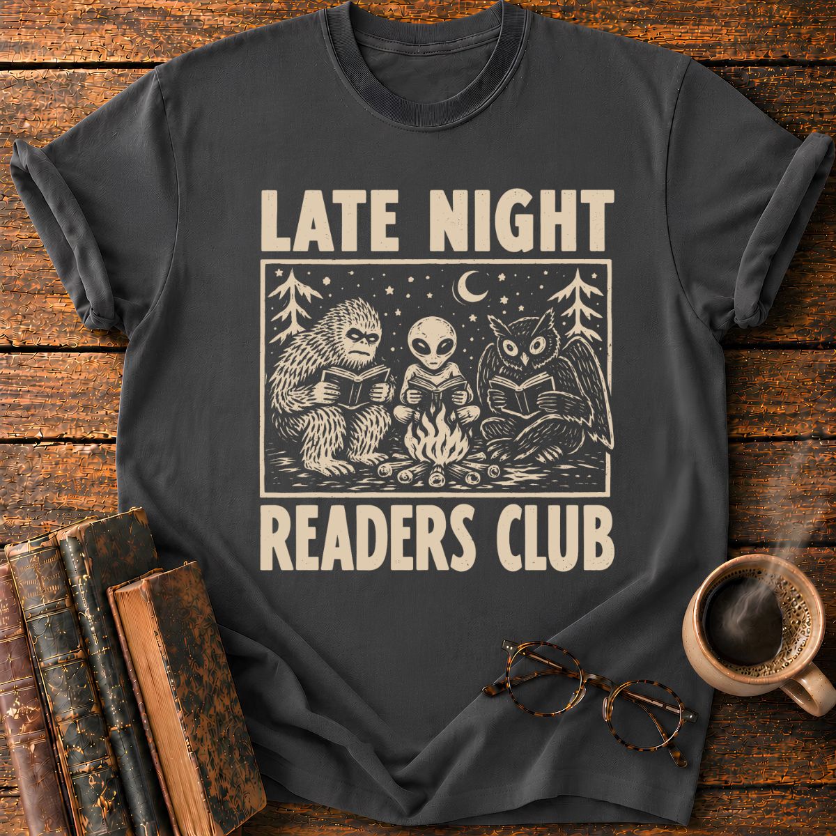 Late Night Readers Club Campfire T-Shirt