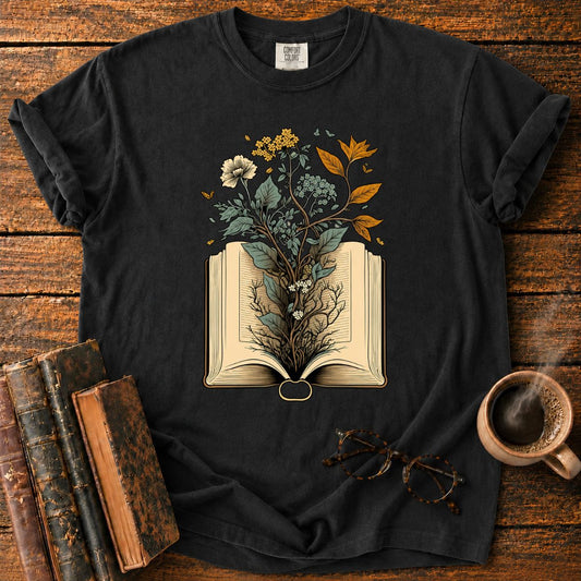 Vintage Botanical Book T-Shirt
