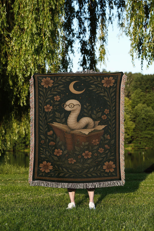 Bookworm Woven Blanket