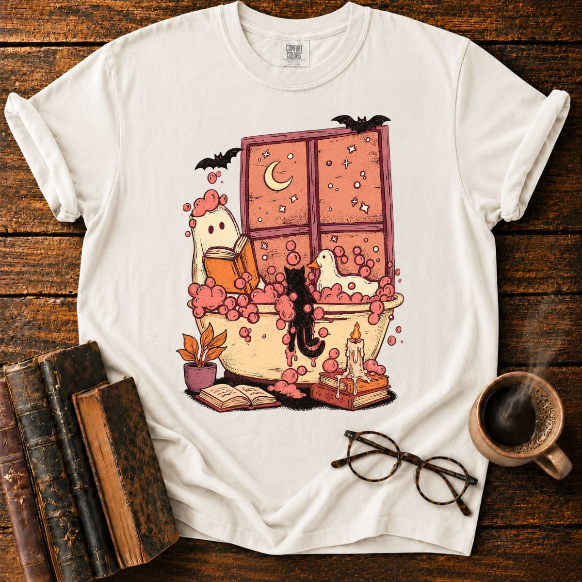 Cozy Moonlit Bubble Bath Fantasy T-Shirt