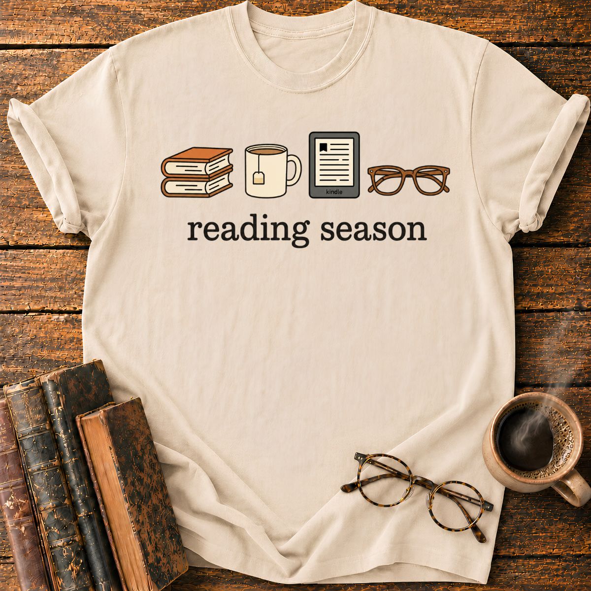 Cozy Reading Season Icons T-Shirt
