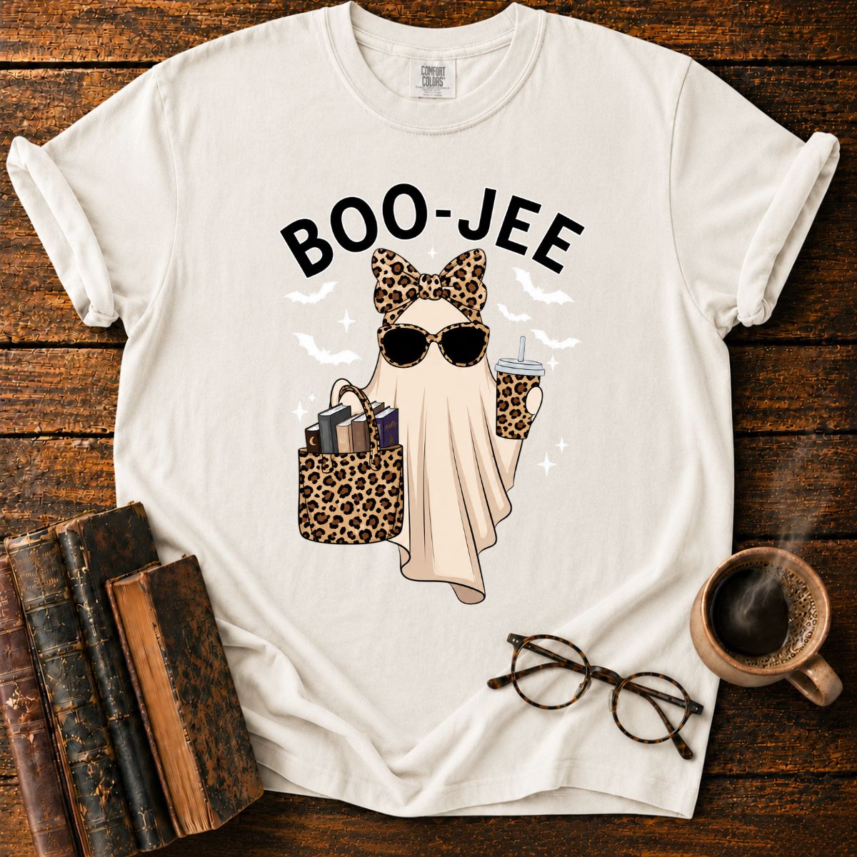 Boo-Jee Leopard Ghost Halloween T-Shirt