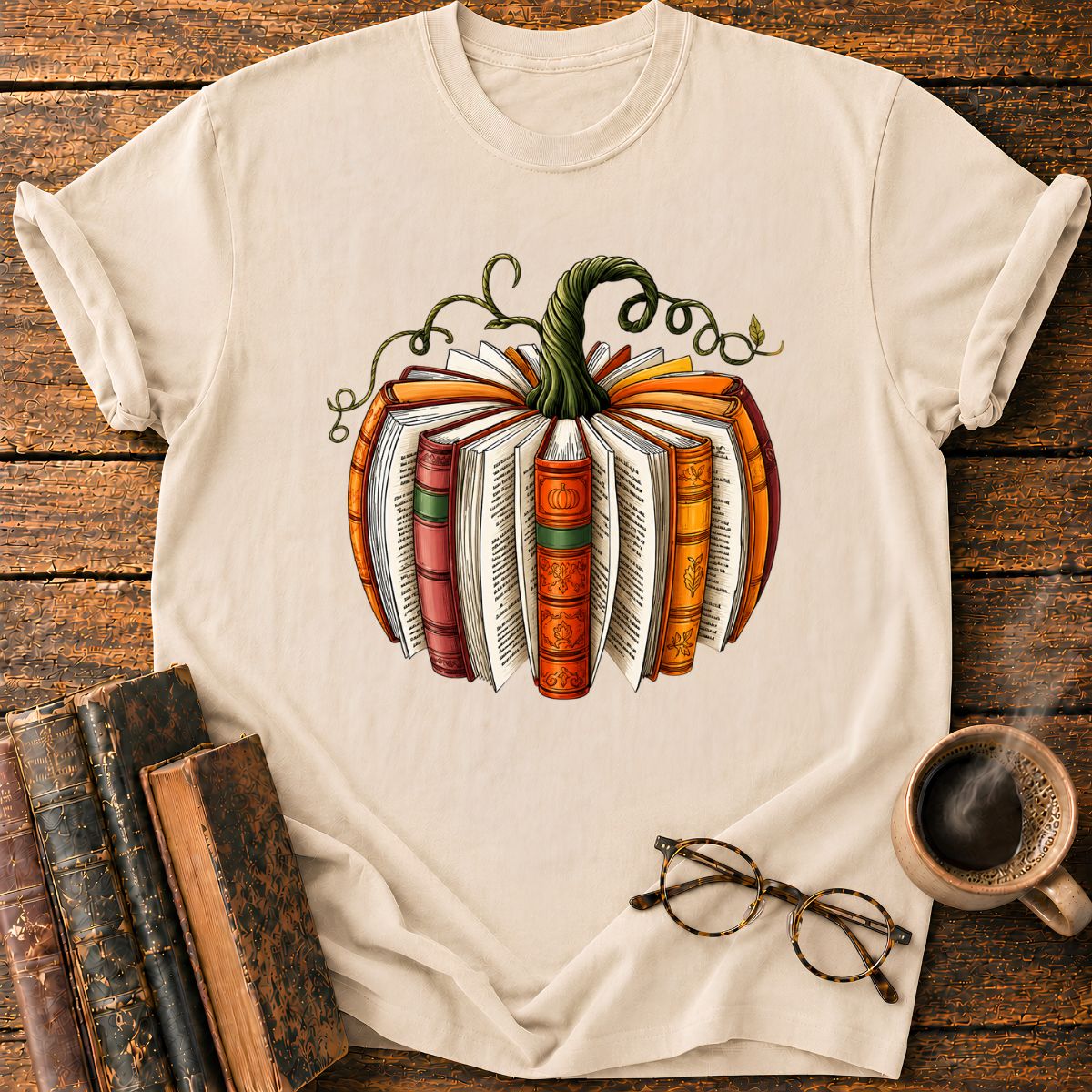 Vintage Pumpkin Book T-Shirt