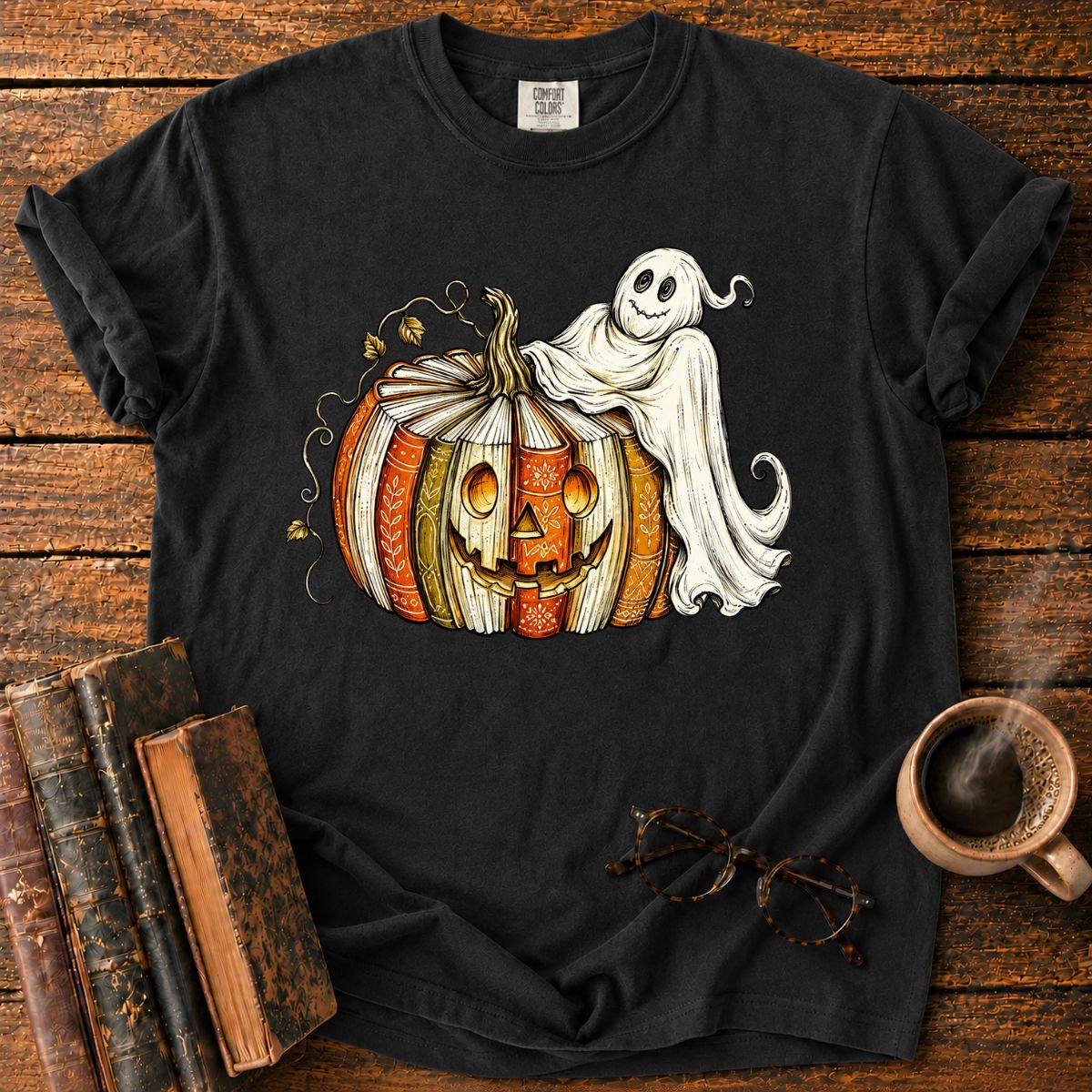Ornate Pumpkin and Friendly Ghost T-Shirt