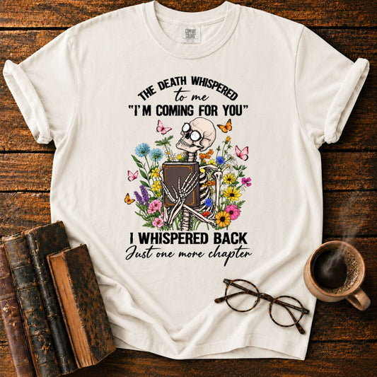Skeleton’s Floral Bookish Whisper T-Shirt