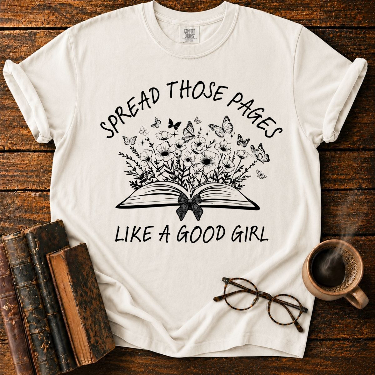Spread Those Pages Floral Book T-Shirt