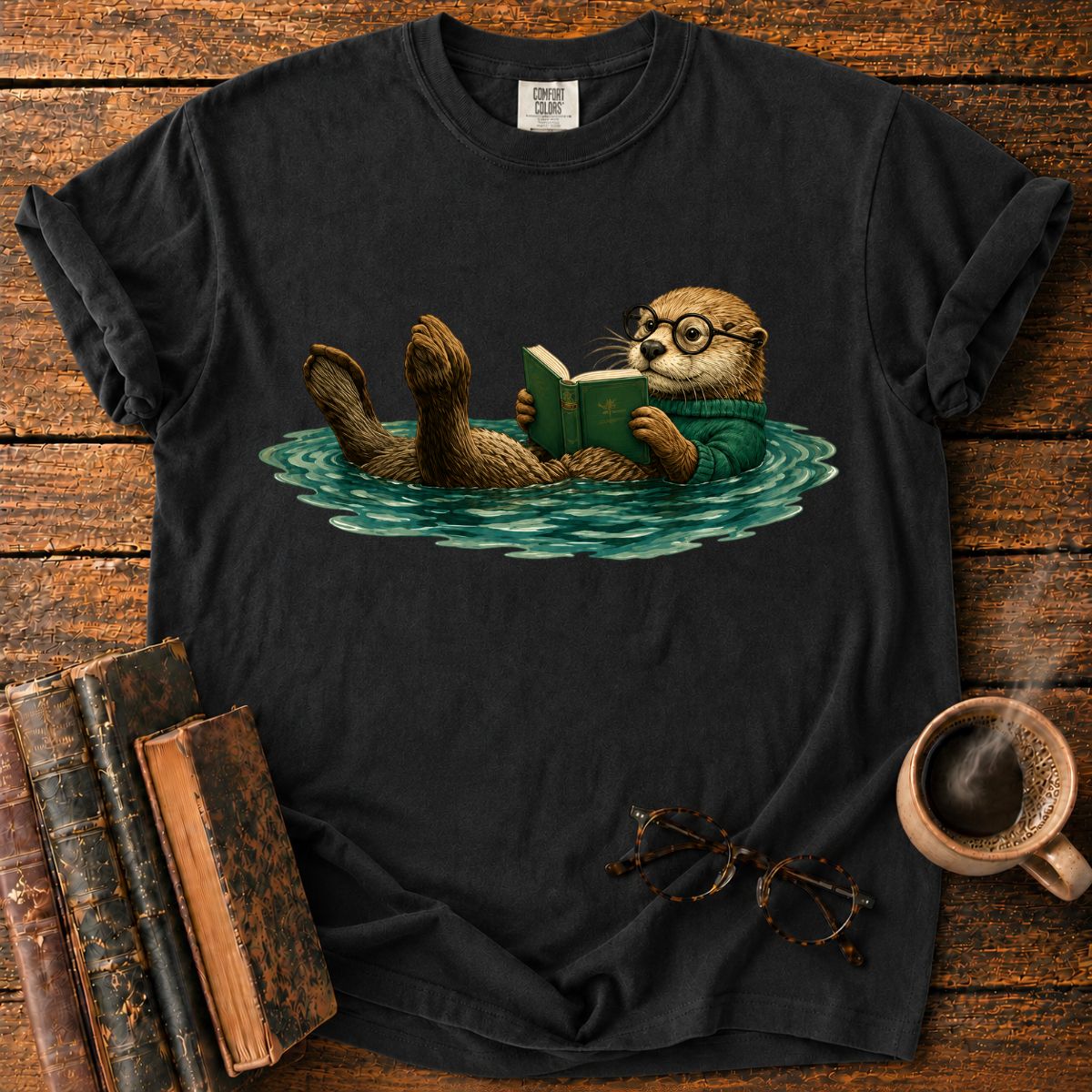 Otter Reading in Water T-Shirt