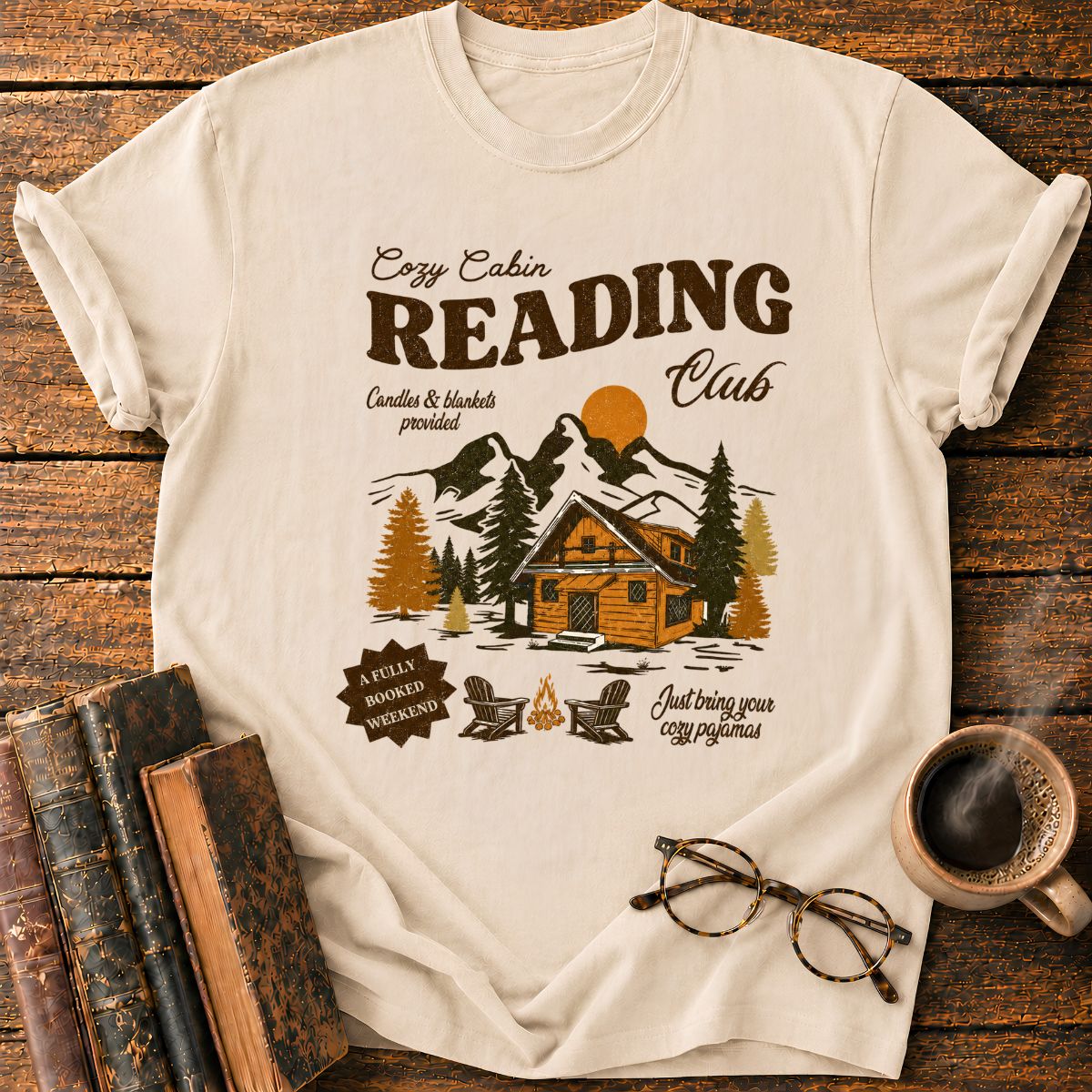 Cozy Cabin Book Club T-Shirt