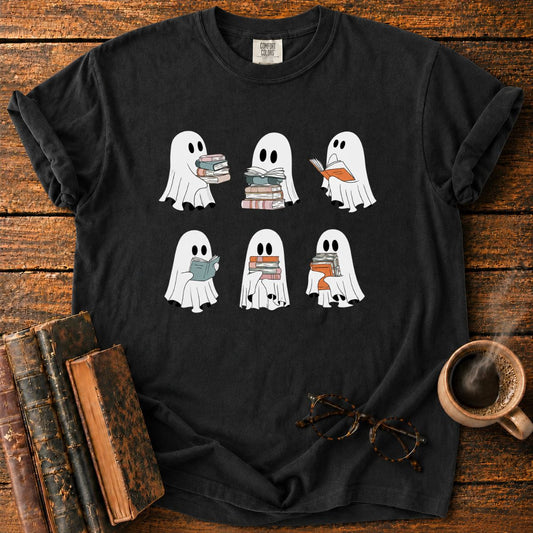 Cute Ghosts Reading Books T-Shirt