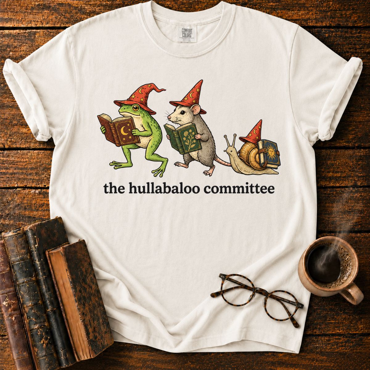 Wizard Animals and Magical Books T-Shirt