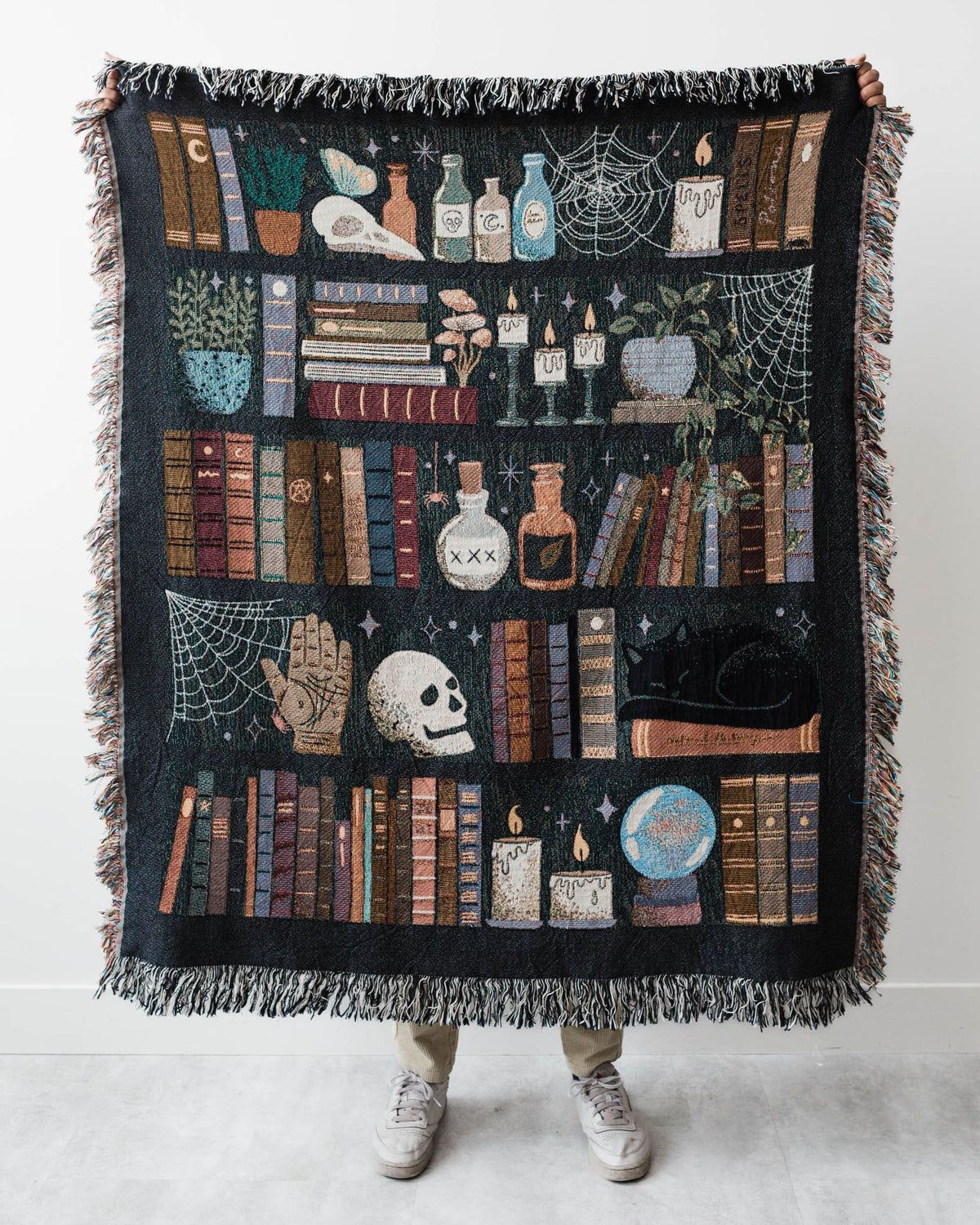Witchy Bookshelf Woven Blanket