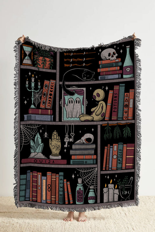 Spellbook Shelf Woven Blanket