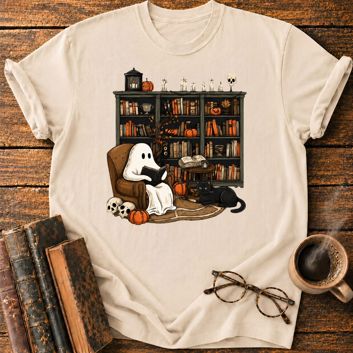 Ghost Reading A Book T-Shirt