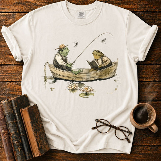 Storybook Frogs Drifting on Lily Pond T-Shirt