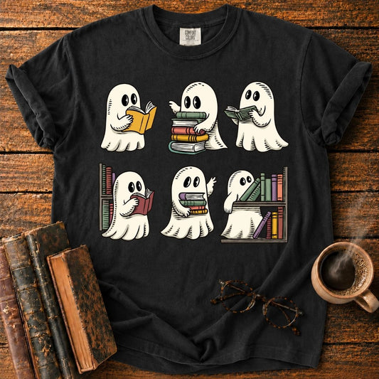 Cute Ghost Library Sticker Set T-Shirt
