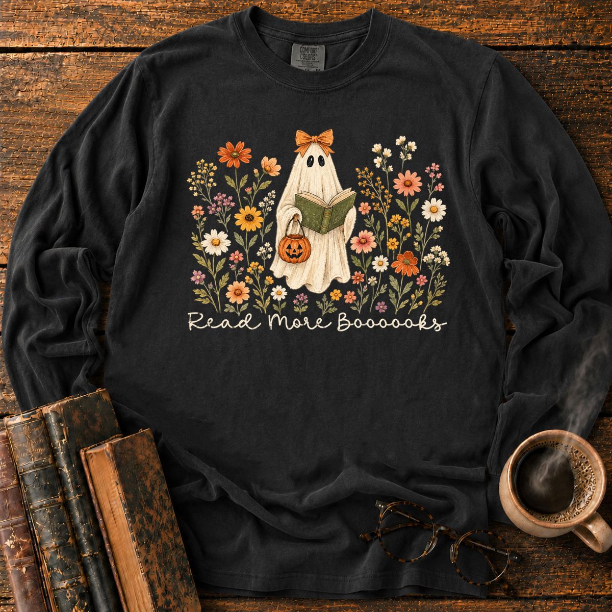 Ghostly Garden Reading Delight LS T-Shirt