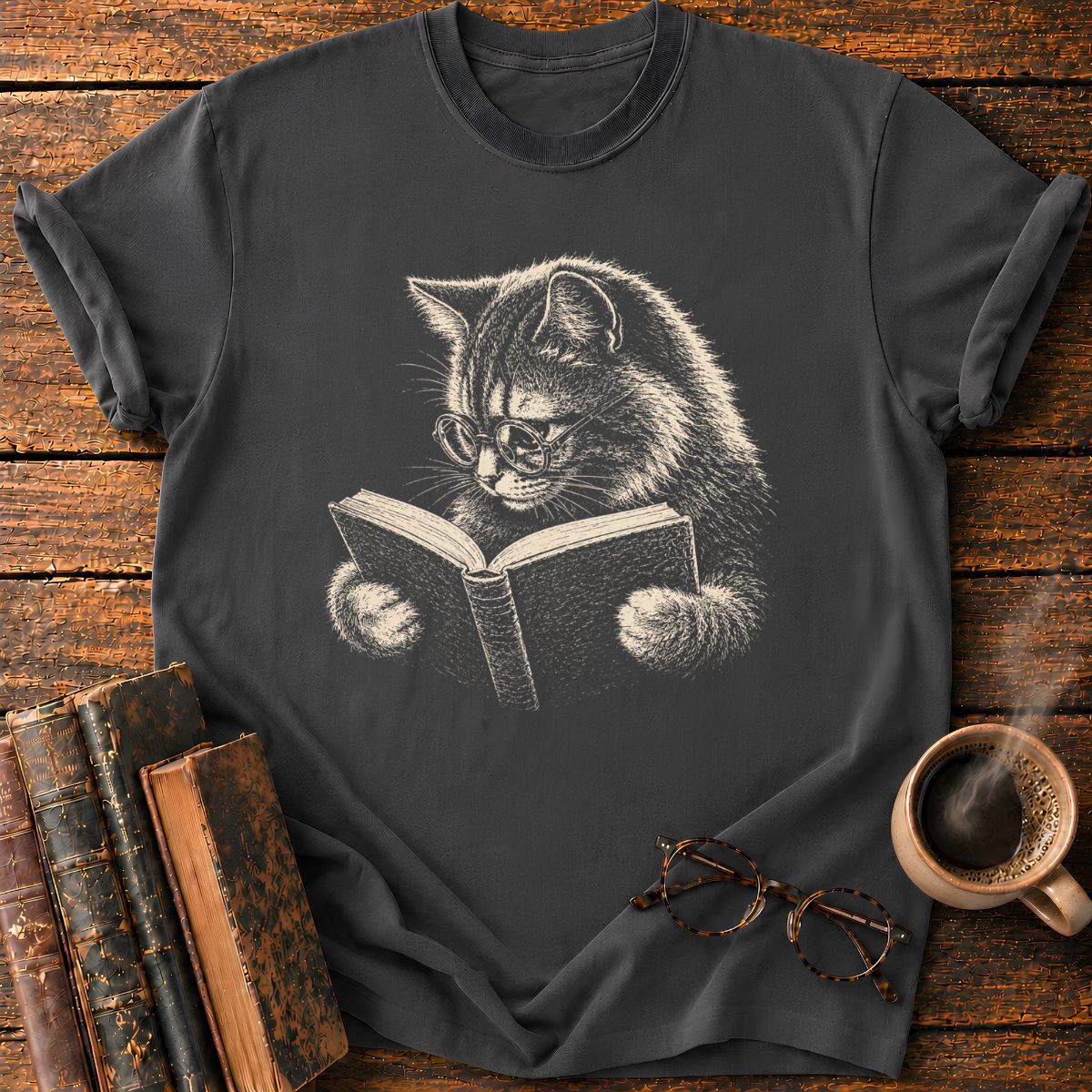 Bookish Cat T-Shirt