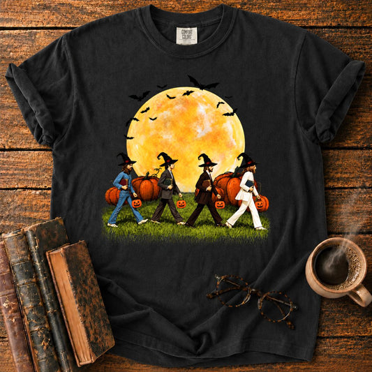 Witch Quartet with Books and Pumpkins T-Shirt