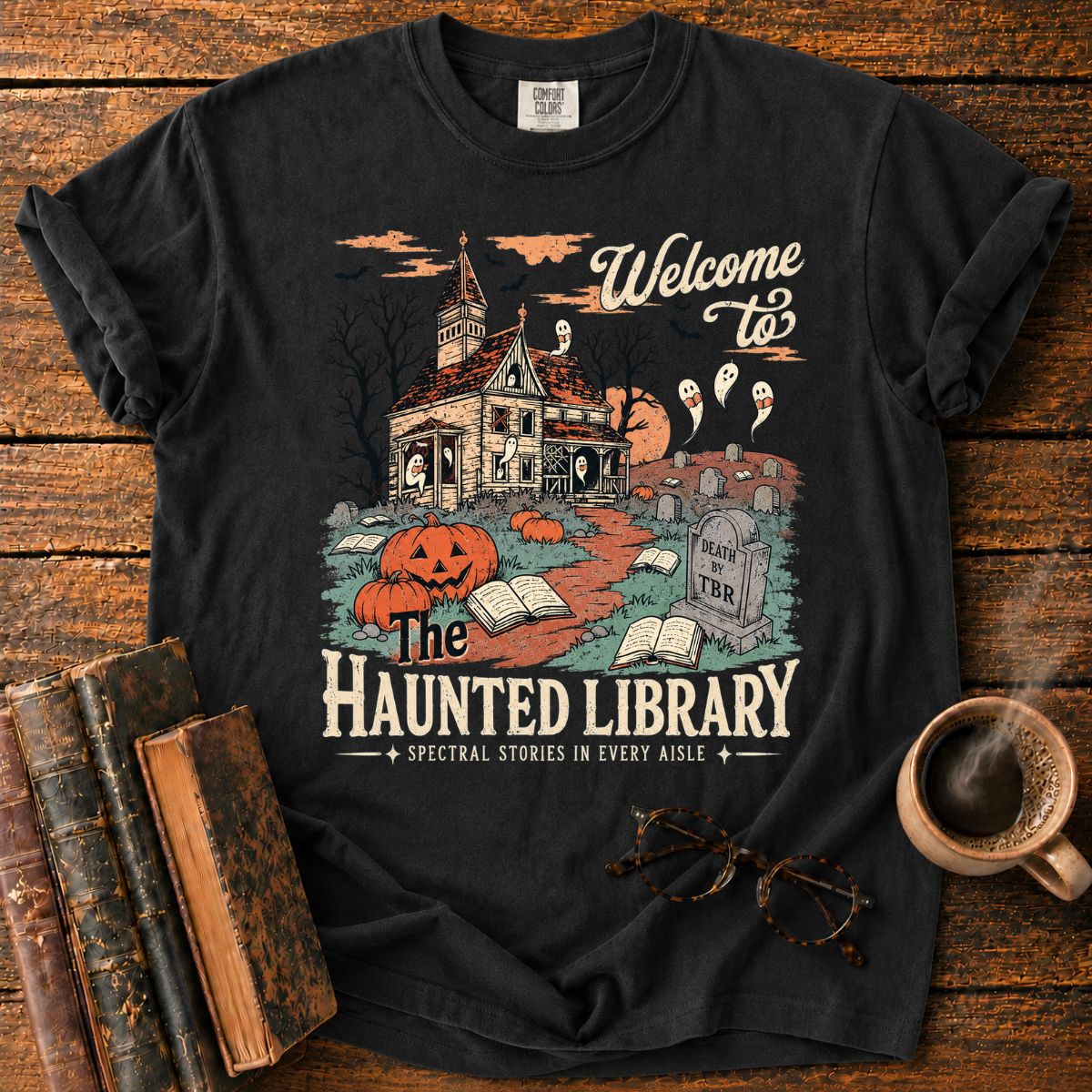 Haunted Library Hallowee T-Shirt