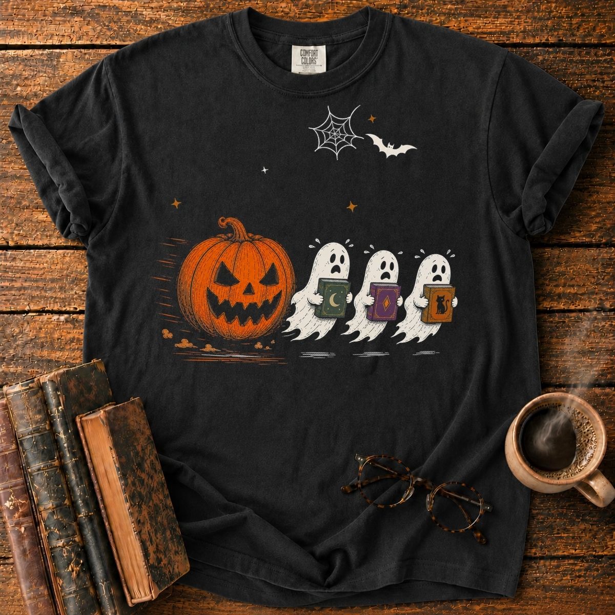 Pumpkin Chases Bookish Ghosts T-Shirt
