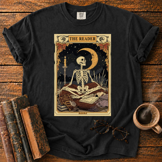 The Reader_ A Moonlit Literary Tarot T-Shirt