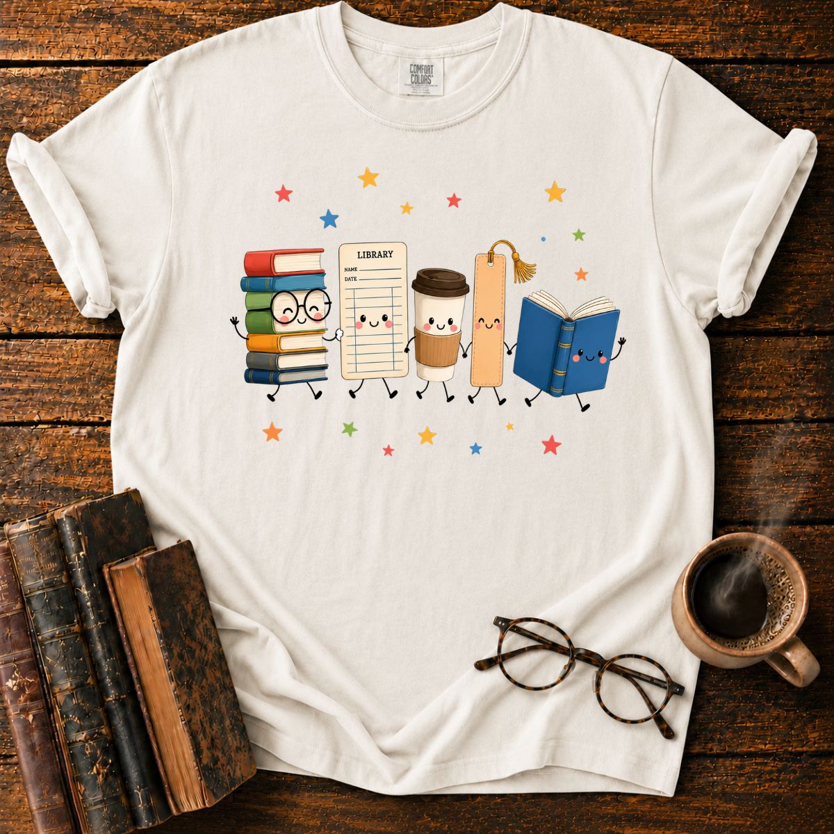 Kawaii Library Friends Parade T-Shirt